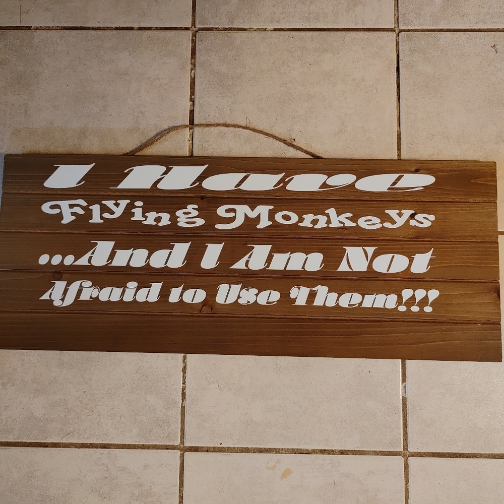 Wooden door sign
